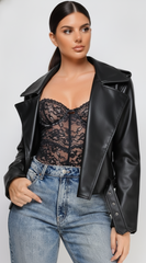 Piper Faux Leather Jacket - Black