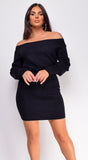 Raina Black Off Shoulder Mini Dress