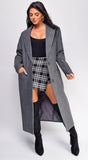 Yeva Gray Long Collared Coat