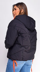 Varvara Black Oversized Quilted Puffer Jacket