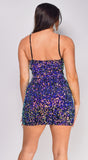 Lune Purple Multi Color Sequin Mini Dress