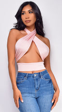 Ezili Pink Wrap Halter Top