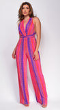 Ruxandra Pink Multi Striped Jumpsuit