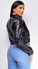 Scarlett Black Faux Leather Biker Jacket
