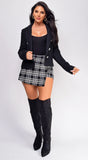 Alima Black Tweed Blazer Jacket