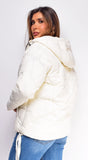 Varvara Ivory White Oversized Quilted Puffer Jacket