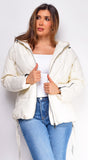 Varvara Ivory White Oversized Quilted Puffer Jacket