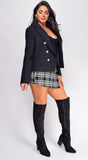 Alima Black Tweed Blazer Jacket