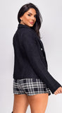 Alima Black Tweed Blazer Jacket