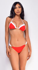 Bahamas Red White Contrast Ring Bikini