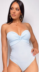 Florida Baby Blue Twist Tube Bodysuit