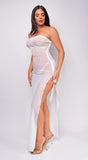 June White Mesh Cover Up Maxi Dress
