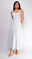 Janece Shimmer Knit Midi Dress - Silver
