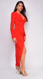 Mika Red Wrap Maxi Dress