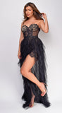 Alicia Black Corset Tulle Maxi Dress