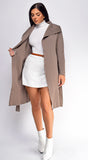 Galina Brown Light Weight Belted Cardigan Coat