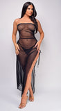 June Black Mesh Cover Up Maxi Dress