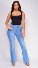 Aven Blue Light Wash High Rise Bootcut Flare Jeans