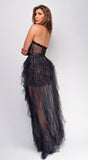 Alicia Black Corset Tulle Maxi Dress