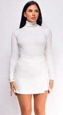 Nysa White Skort full length front view on model