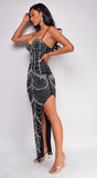 Beronia Black Rhinestone Maxi Dress