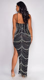 Beronia Black Rhinestone Maxi Dress