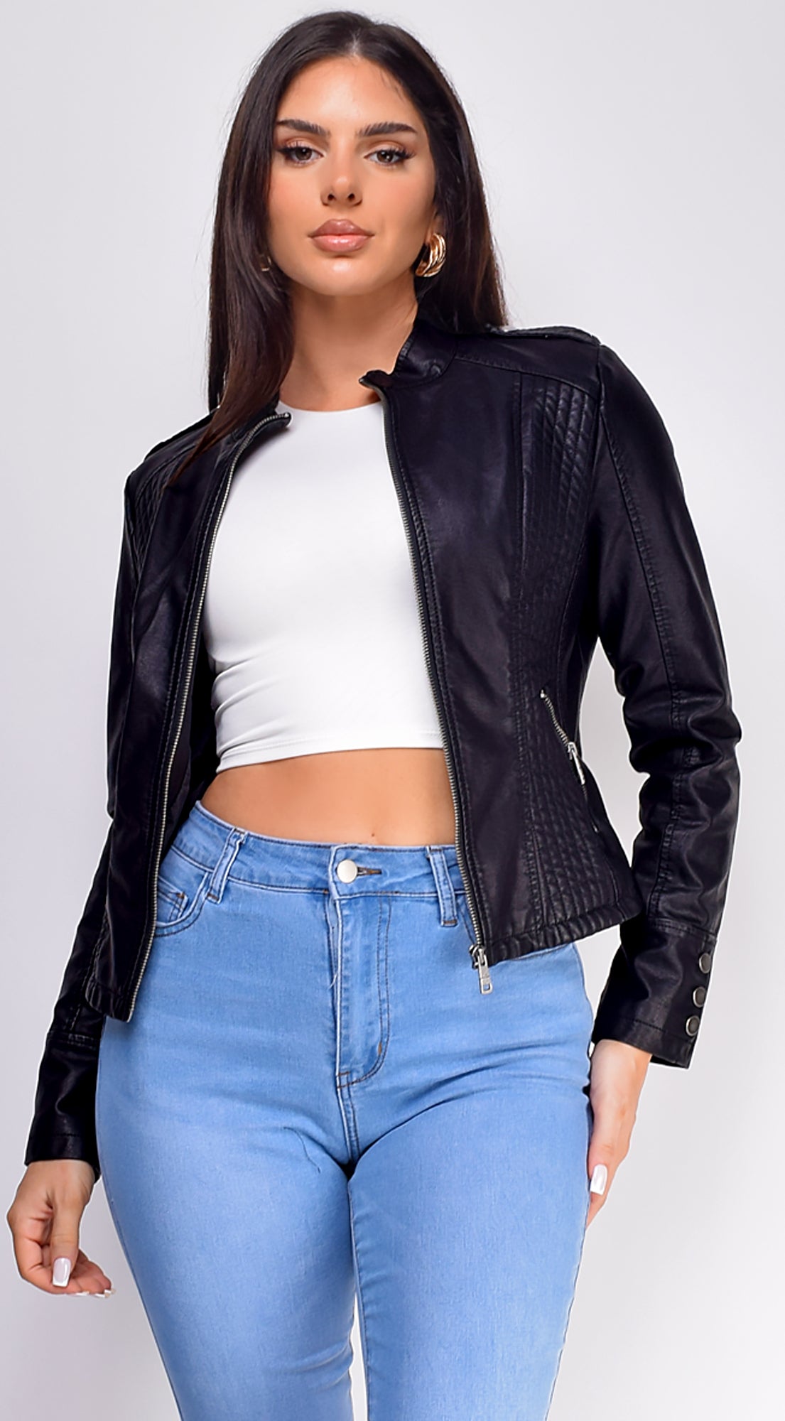 Boston Everyday PU Leather Jacket - Black