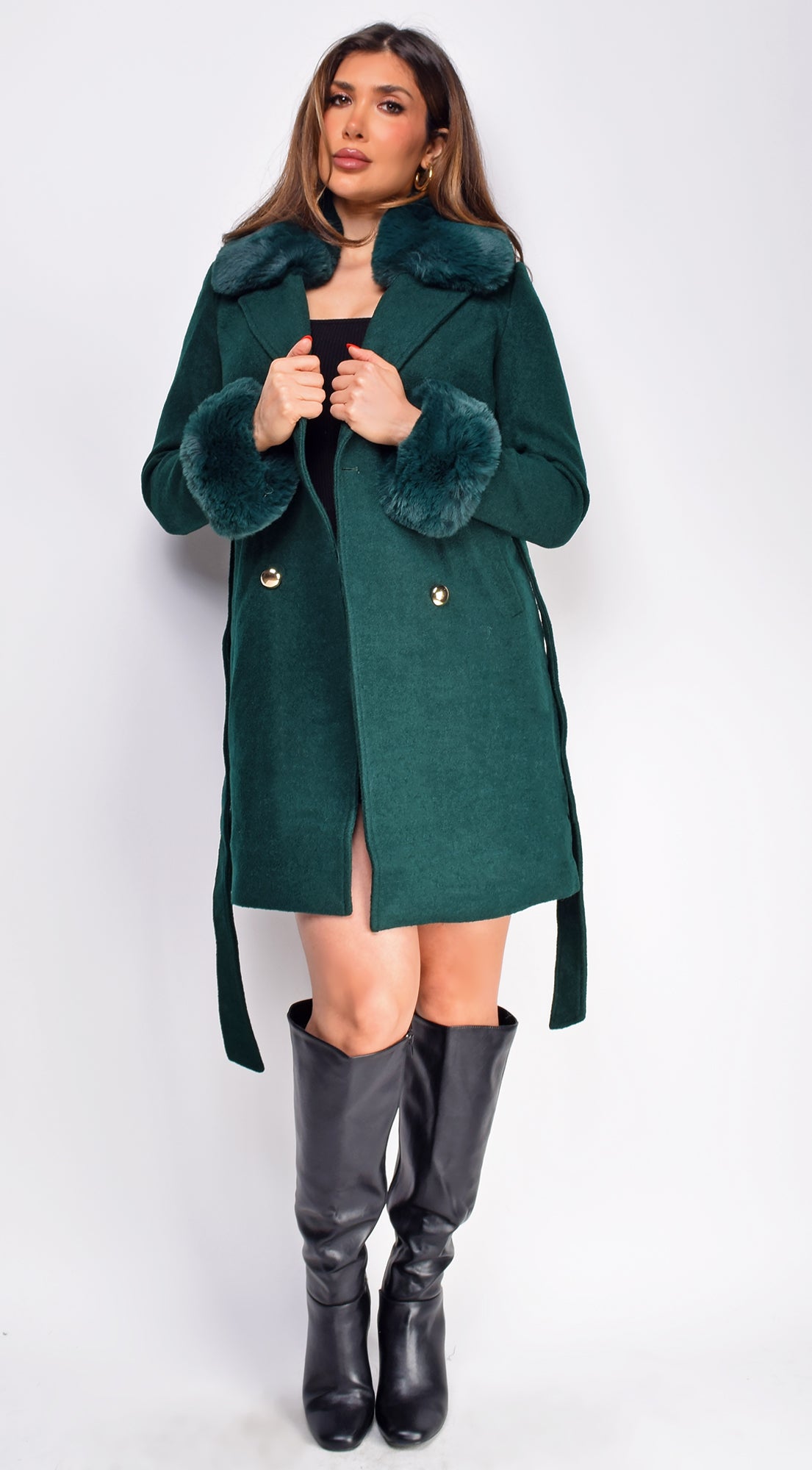 Polina Green Fur Coat