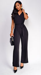 Danessa Surplice Jumpsuit - Black