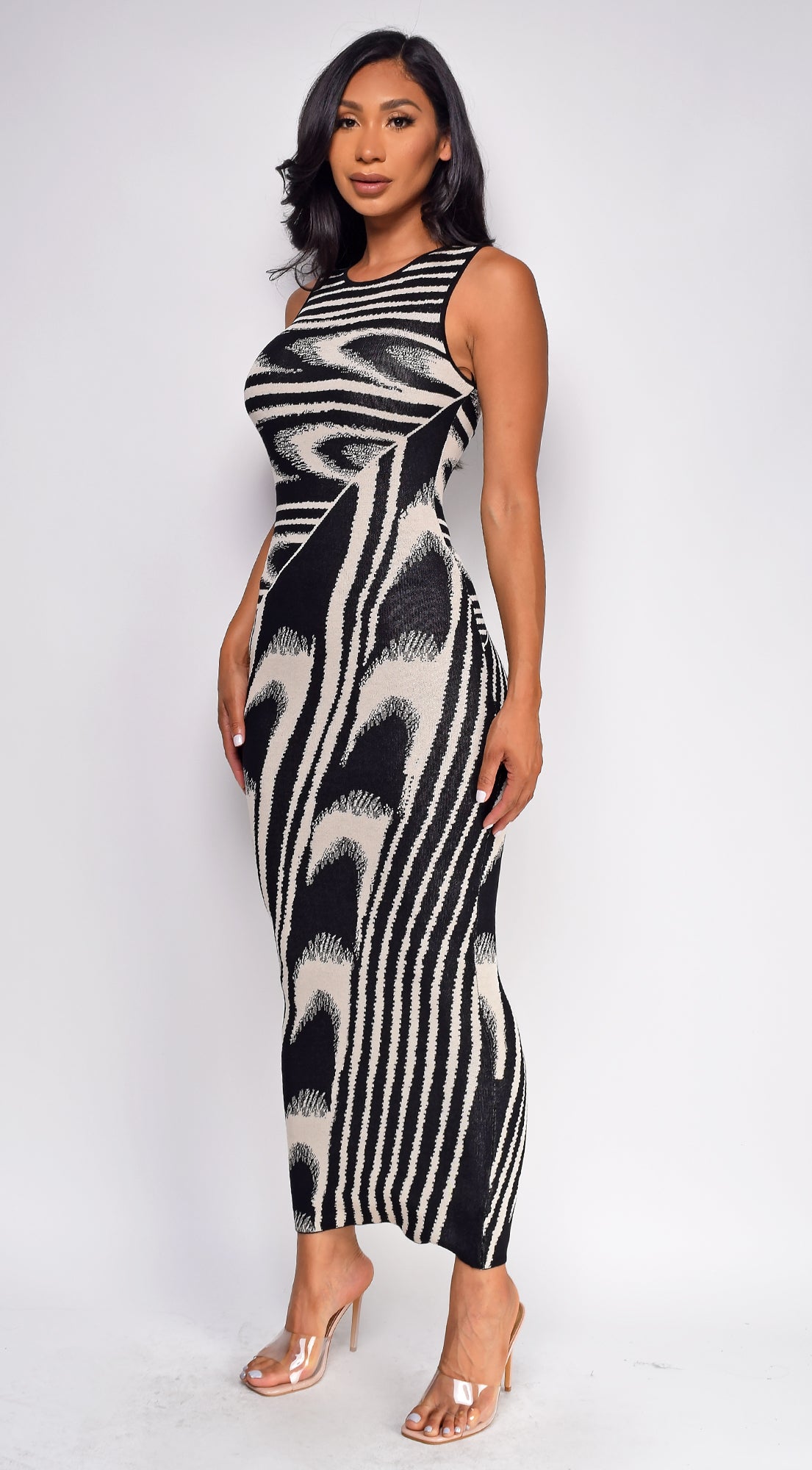 Sofia Black Abstract Maxi Dress