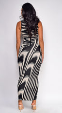 Sofia Abstract Maxi Dress - Black
