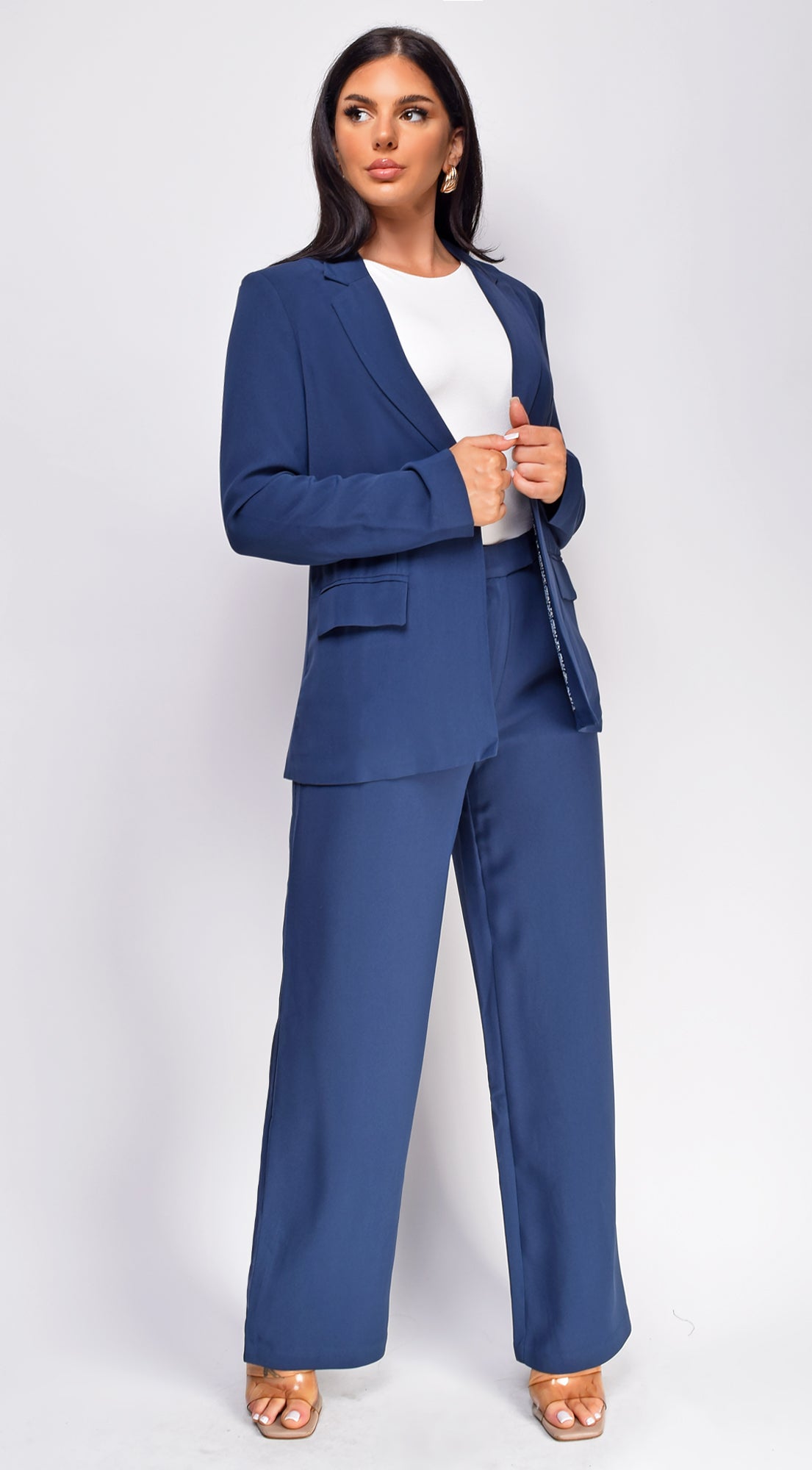 Vella Navy Blue Blazer And Pants Set
