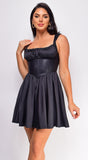 Jayca Black Corsette Satin Mini Dress