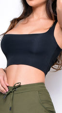Ilva Black Square Neck Crop top