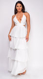 Kamaria White Tiered Maxi Dress