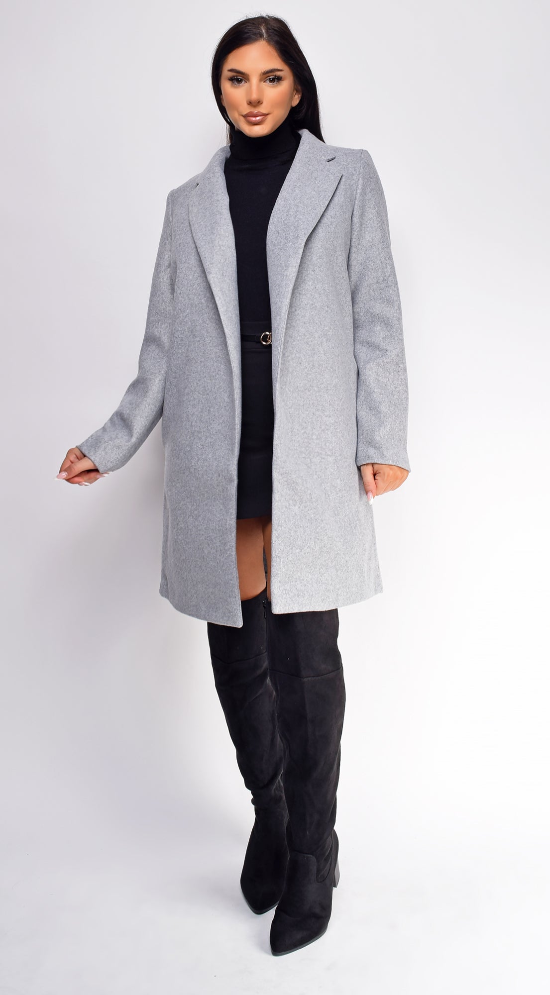 Amaris Gray Long Line Coat