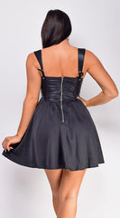 Jayca Black Corsette Satin Mini Dress