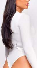 Britta Off White Basic Long Sleeve Bodysuit