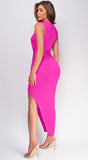 Talyssa Fuchsia Pink Wrap Maxi Dress