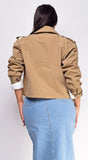 Devin Beige Cropped Trench Jacket