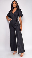 Bombay V Neck Jumpsuit - Black