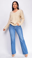 Vidya Blue Medium Wash Straight Leg Denim Jeans