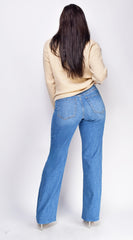 Vidya Blue Medium Wash Straight Leg Denim Jeans