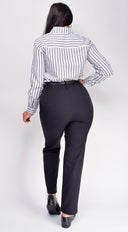 Aspen Twill Slim Fit Cropped Pants - Black