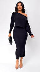 Biella Top & Skirt Set - Black