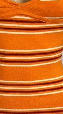 Close-up of an orange and white striped garment