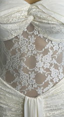 Elarisse Lace Mesh Maxi Dress - Cream White