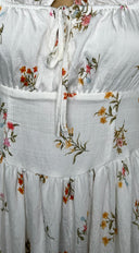 Lunaria Floral Midi Dress - Ivory White