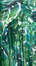 Capri Halter Tropical Print Maxi Dress - Green