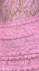 Roselune Lace Off Shoulder Dress - Pink
